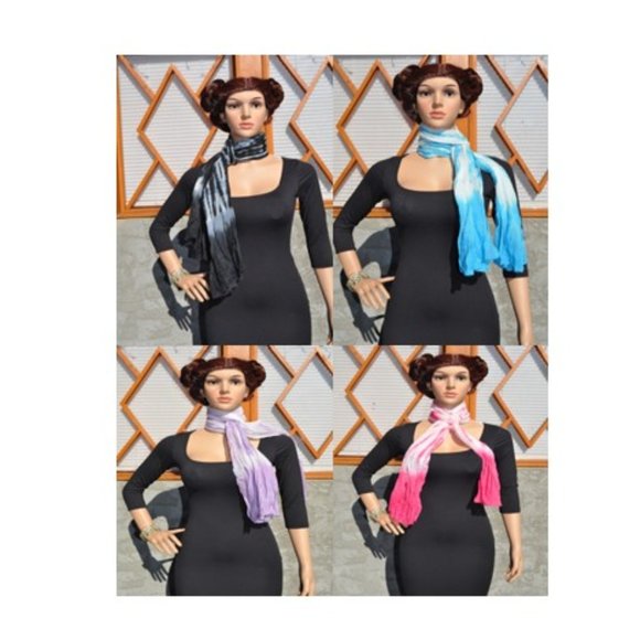 4 X$10 Tie Dye Scarf for Women Lightweight Scarf Shawl Linen Scarves - Picture 1 of 5